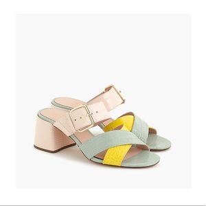 JCREW COLOR BLOCK CHUNKY HEEL  SZ 7.5